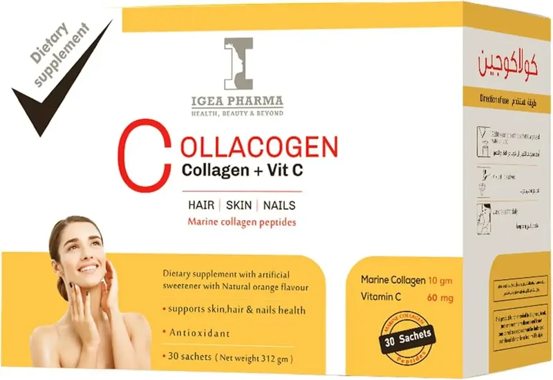 Collacogen collagen + vit c морський колаген та вітамін с для здоров'я ...