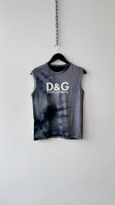 Майка d&g dolce & gabbana vintage tank top men's grey black tie