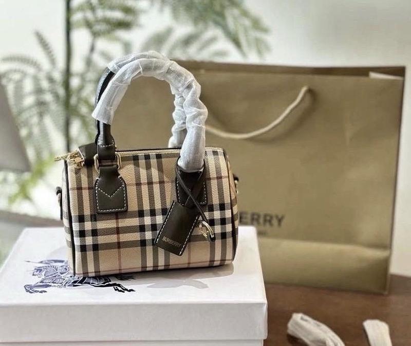 Burberry mini check bowling bag сумка жіноча бежева женская — цена