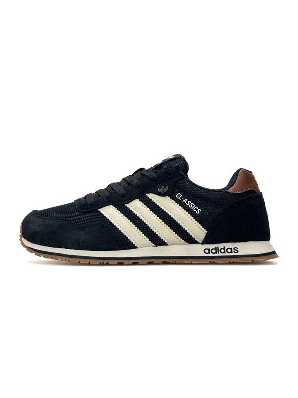 あつし Кросівки чоловічі adidas cl , темно сині кросівки адідас замша