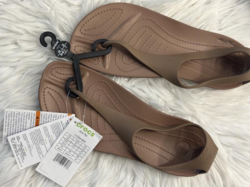 Сандалії-вʼєтнамки crocs sexi flip 39-40 бронзовий — купить в