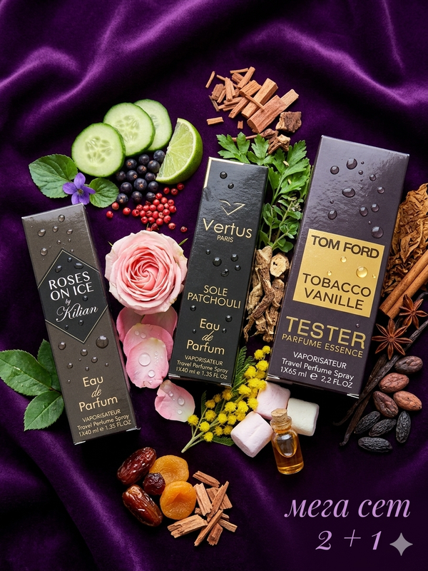 Парфюмированный набор унисекс духи roses on ice, sole patchouli