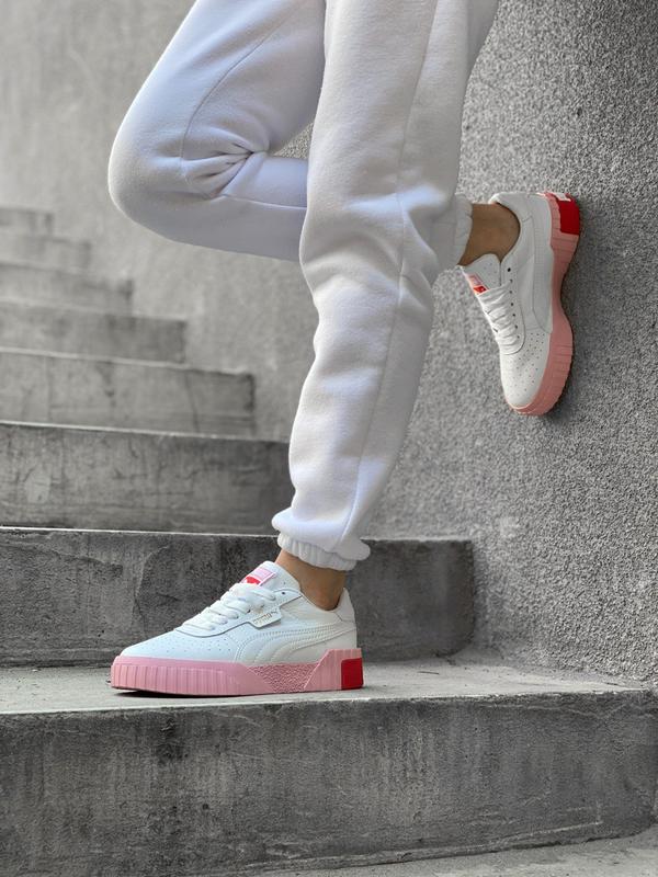 Puma cali sneakers white and cheap pink