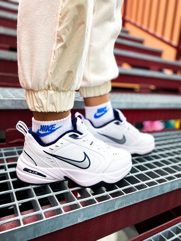 Кросівки найк монах білі nike air monarch iv white silver, кроссовки ...
