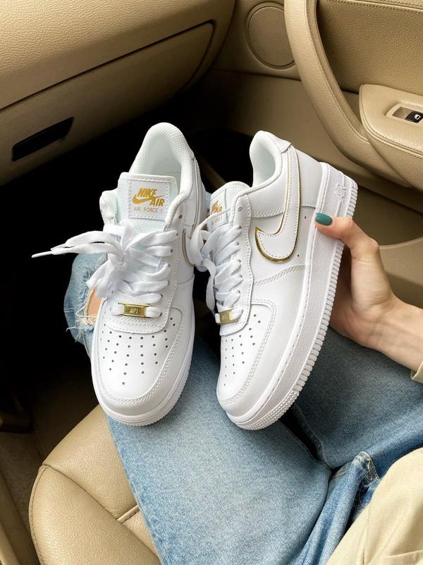 womens nike air force 1 white and gold