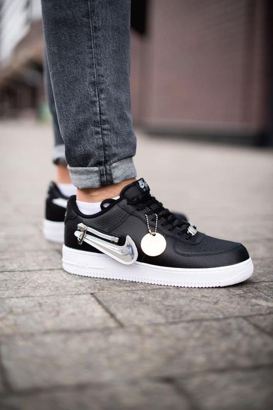 Air force 1 swoosh hot sale black