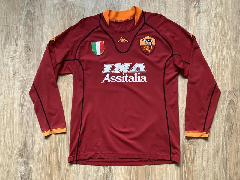 Винтажная футбольная форма рашгард italy as roma kappa home 2001