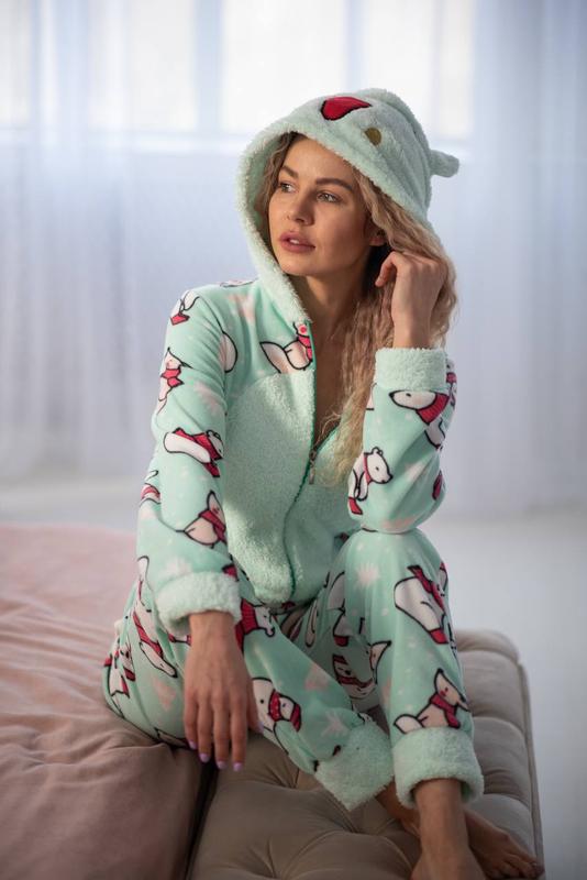 Женская пижама с кармашком вырезом на попе, подарок девушке к новому году,  кигуруми с капюшоном — цена 1539 грн в каталоге Пижамы ✓ Купить женские  вещи по доступной цене на Шафе | Украина #56649259