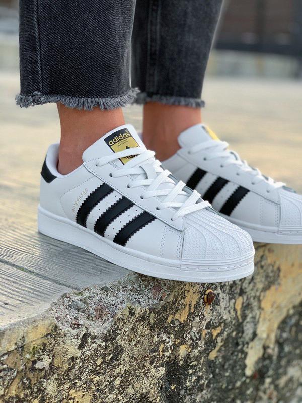 Женские кроссовки адедас суперстар adidas superstar white black ...