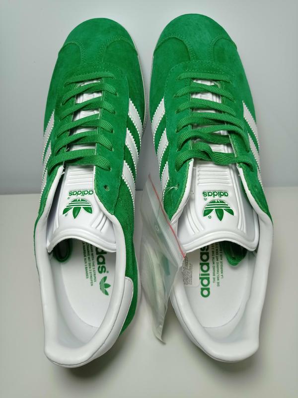 Adidas gazelle green white gold hot sale