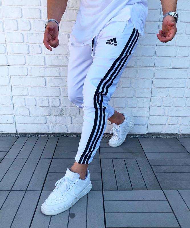 Спортивные штаны мужские adidas лампас белые / спортивні штани чоловічий білі — цена 600 грн в каталоге Спортивные штаны ✓ Купить мужские вещи по доступной цене на Шафе