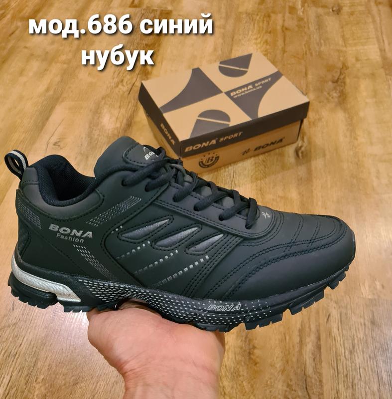 Мужские кроссовки bona (бона) синий нубук , модель 686 — цена 1450 грн ...