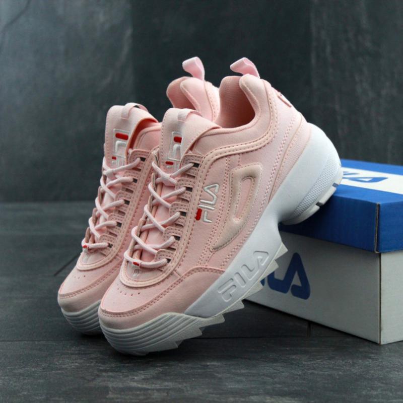 Pink fila sneakers disruptor hotsell