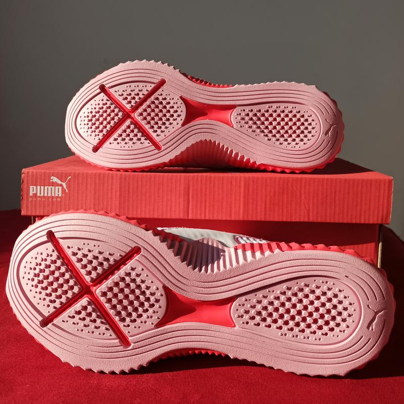 puma defy jr white hibiscus pale pink