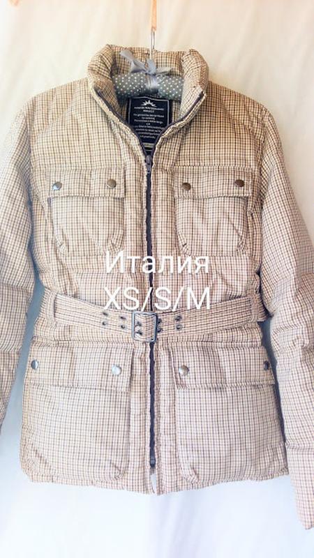 Италия.трендовая стеганая блоками куртка. клетка. деми. — цена 540 грн ...