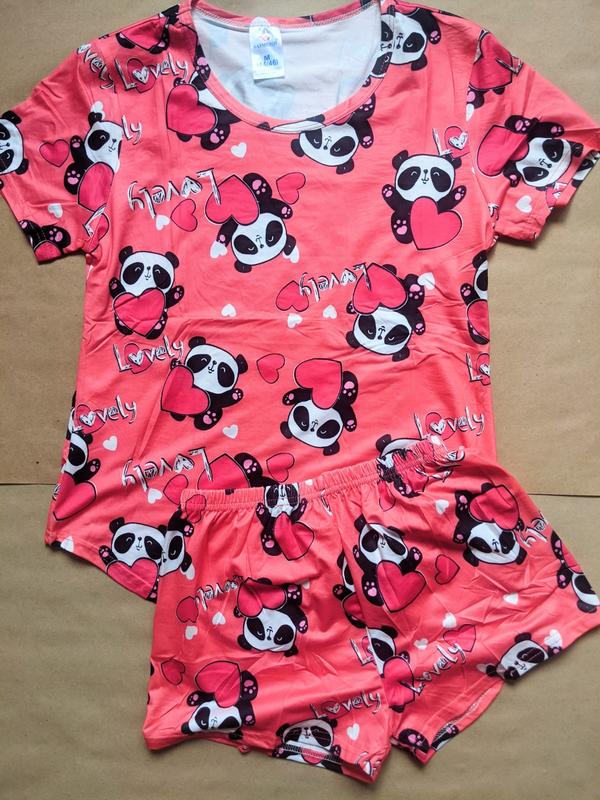 Пижама с пандами (шорты и футболка) — цена 270 грн в каталоге Пижамы ✓  Купить женские вещи по доступной цене на Шафе | Украина #61122927