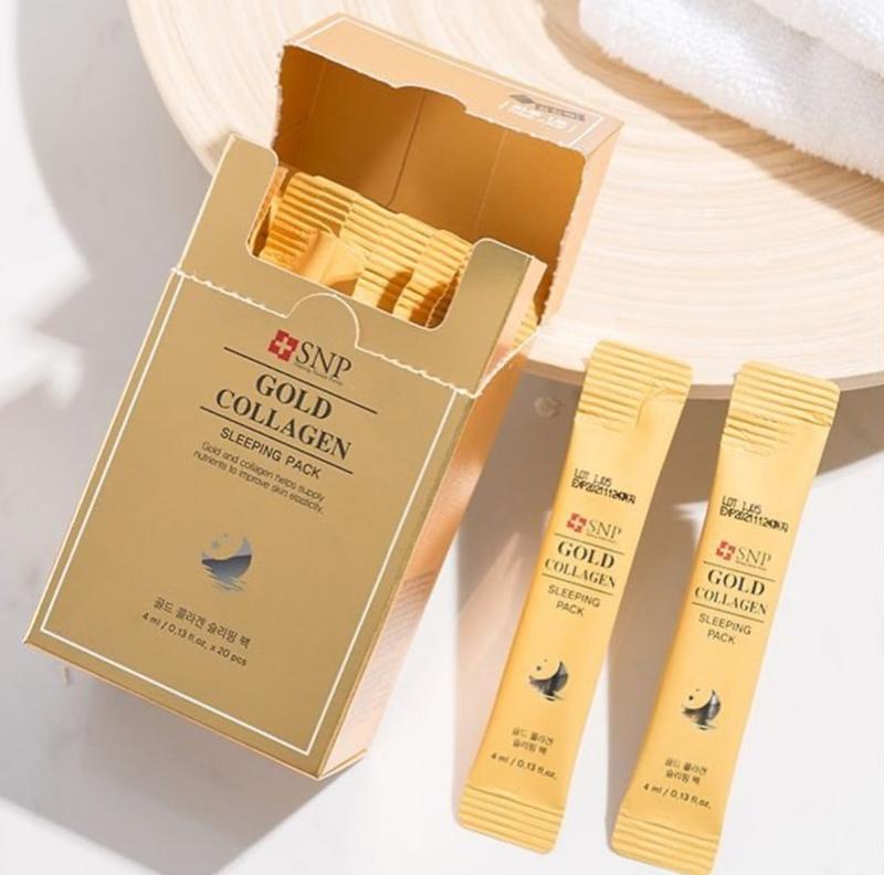 Ночная маска на основе золота и коллагена snp gold collagen sleeping