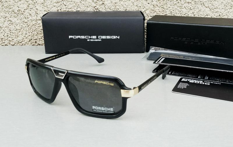 Porsche design очки мужские солнцезащитные черные с золотом ...