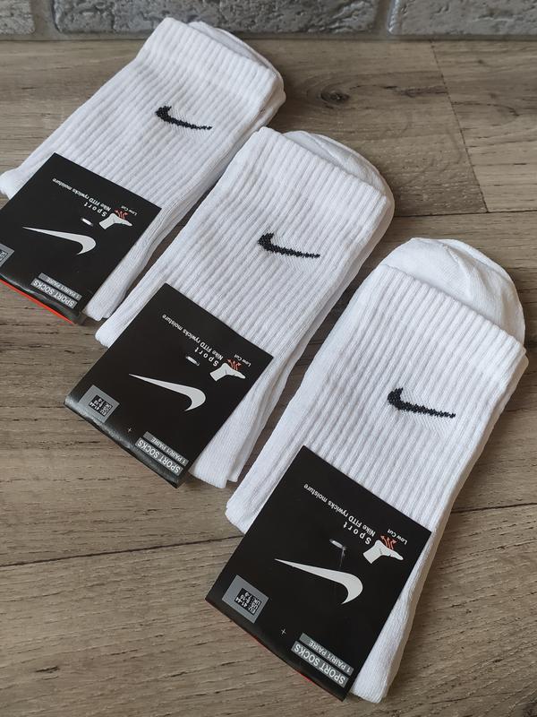 6 пар 🏒 носки 41-44 найк свуш высокие nike носки белого цвета — цена ...