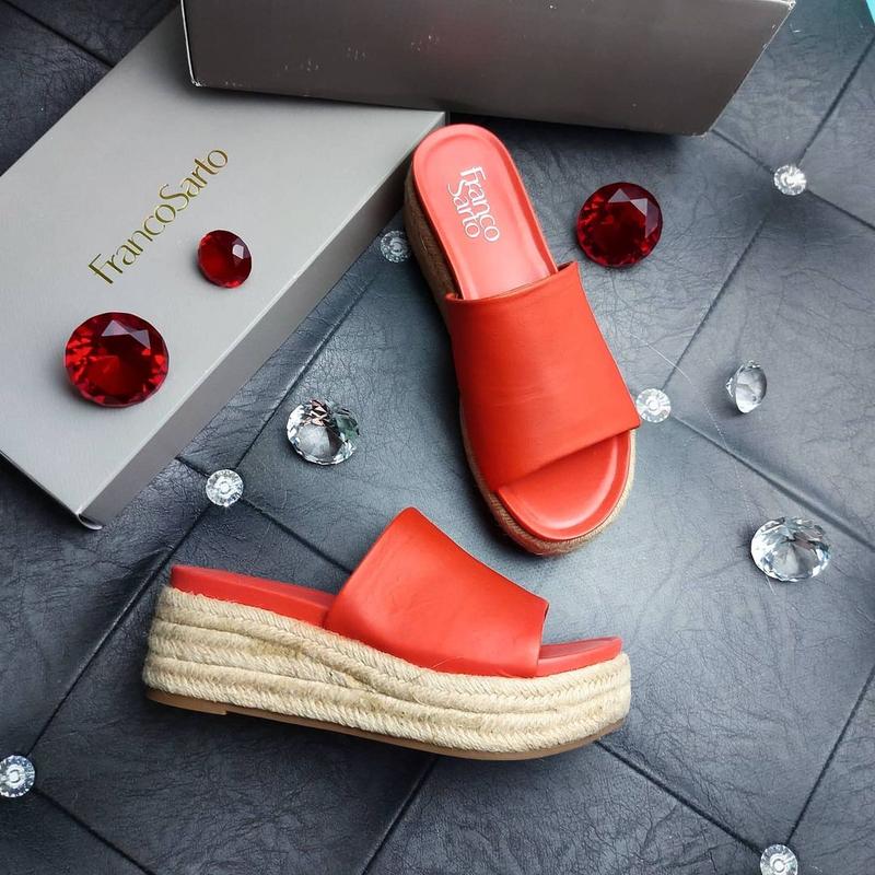 Franco sarto оригинал красные кожаные сабо на платформе — цена 2274 грн ...
