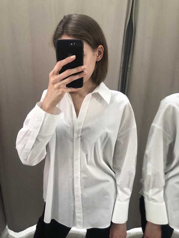 Новая трендовая рубашка зара zara белая классическая — цена 1499 грн в ...