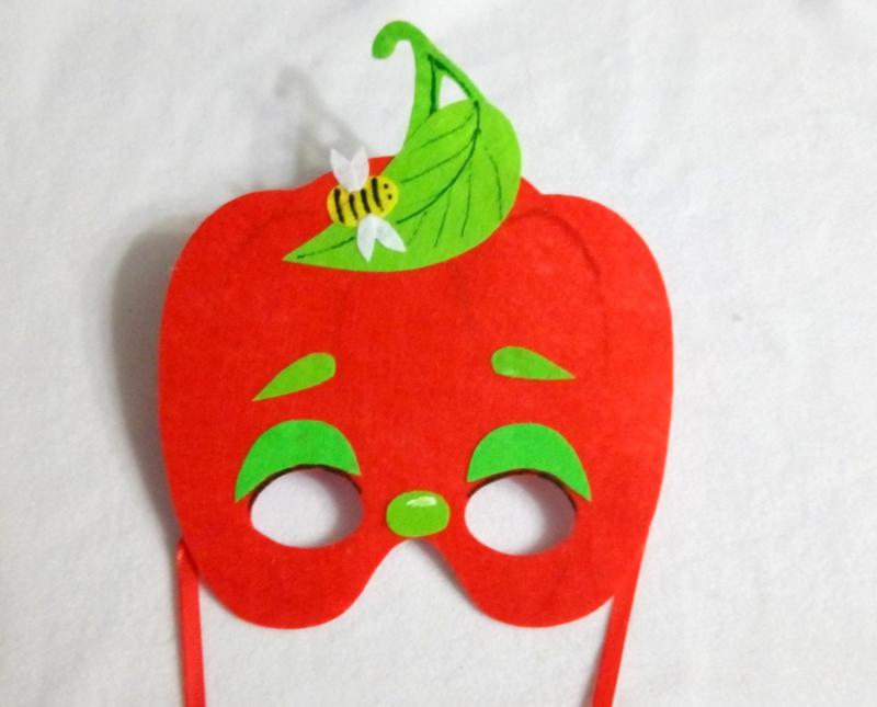 Перец маска по полюшку. Маски фруктов для детского сада. Маски из фетра для детей овощи. Маска карнавальная овощи. Маска перец для детей.