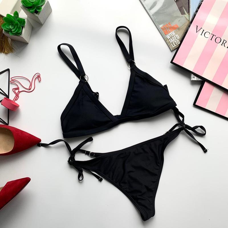 👙отменный раздельный чёрный купальник/чёрный купальник купальник с ...