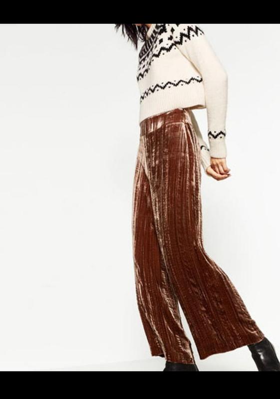 Велюрові кюлоти плісировка zara — ціна 329 грн у каталозі Брюки Купити ...