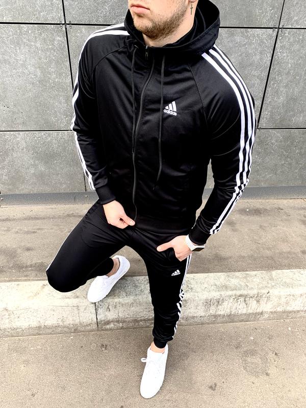 Спортивный костюм мужской adidas черный / комплект кофта штаны штани ...