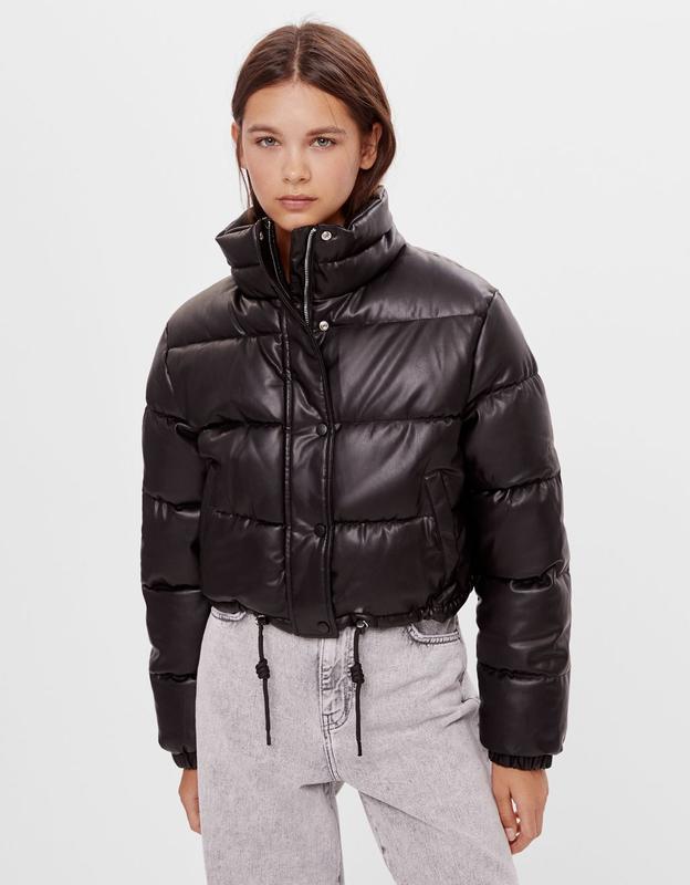 Куртка (faux leather puffer jacket) bershka ❗розпродаж❗ — цена 999 грн в  каталоге Куртки ✓ Купить женские вещи по доступной цене на Шафе | Украина  #68759557