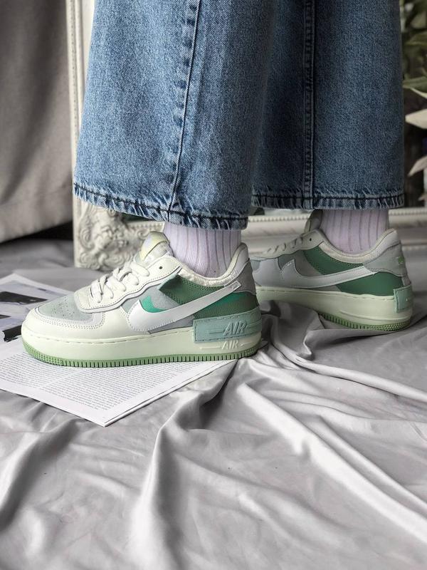 Женские кожаные кроссовки nike air force 1 shadow mint green — цена 1650  грн в каталоге Кроссовки ✓ Купить женские вещи по доступной цене на Шафе |  Украина #69578205