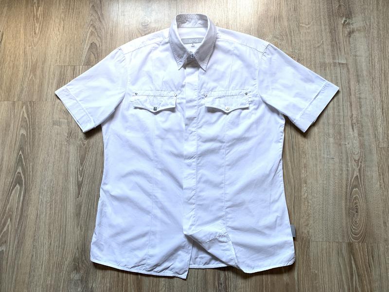 Мужская классическая белая рубашка с коротким рукавом versace — цена ...