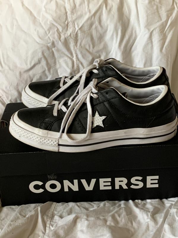 Converse one star leather on sale black