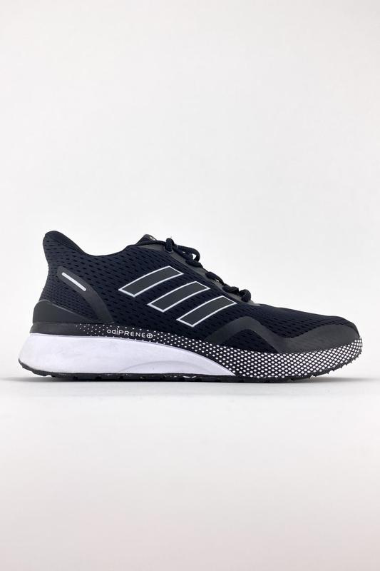 Легкие спортивные кроссовки adidas nova run x black white чёрные в ...