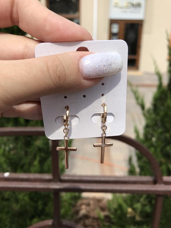 Сережки хрестики в наявності 🤩 — ціна 115 грн у каталозі Сережки Купити ...