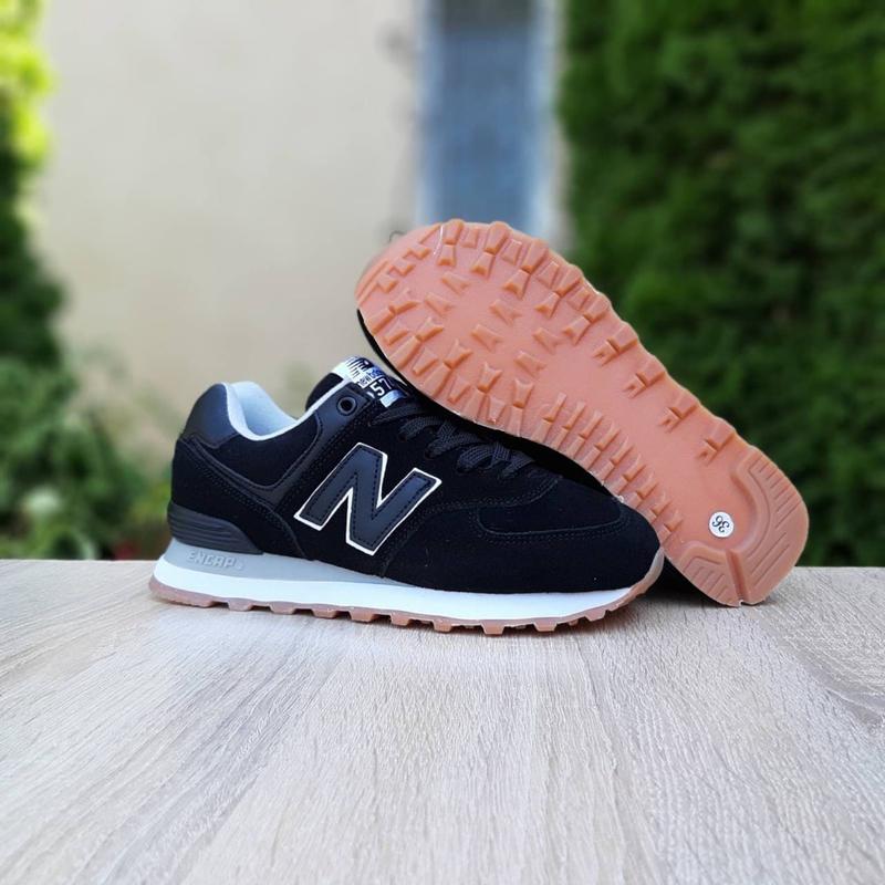 Женские кроссовки new balance 574 чёрные на коричневой sin — цена 2337 ...