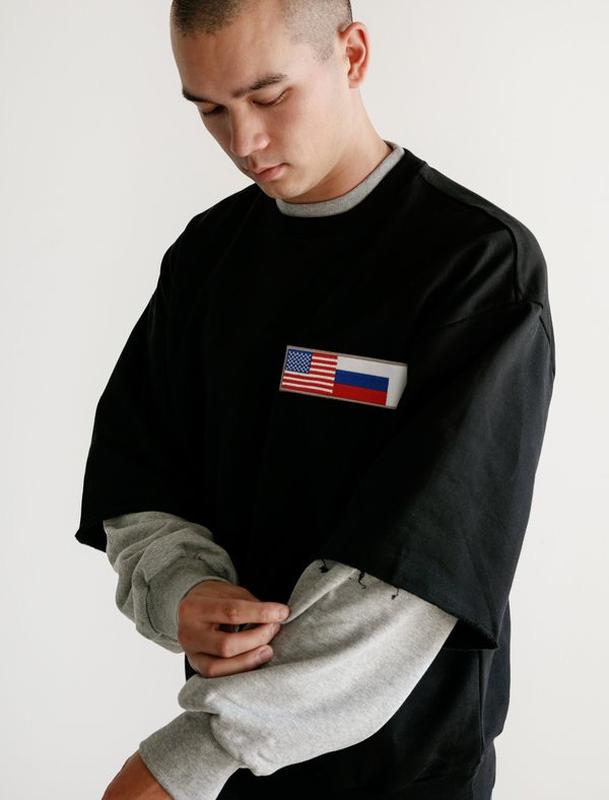 Gosha rubchinskiy double outlet sleeve sweatshirt