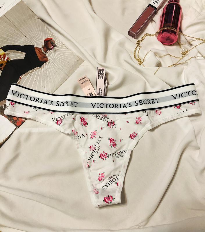 Комплект Белья Victoria's Secret T-shirt Lightly Lined Cotton Wireless Bra  & Cotton Logo Tanga Bikini Panty купить