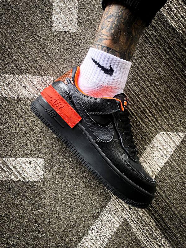 Nike air force 1 black and orange discount
