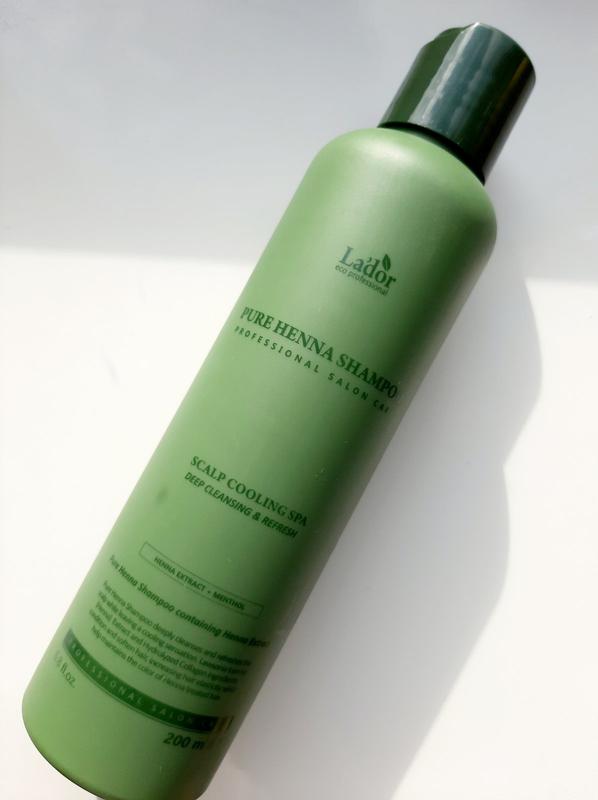 Освежающий шампунь с хной, кактусом и ментолом lador pure henna shampoo ...