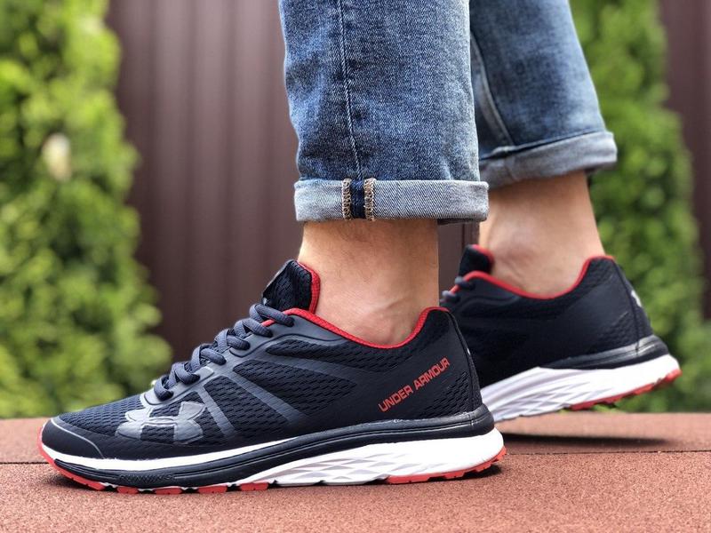 Мужские кроссовки under armour сетка в стиле андер армор темно синие с ...