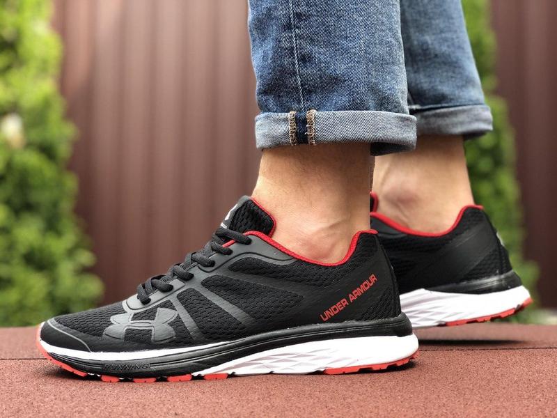 Мужские кроссовки under armour сетка в стиле андер армор черно-белые с ...