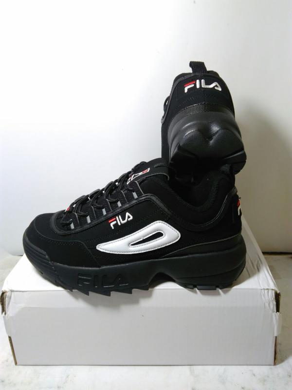 fila disruptor ii black and white