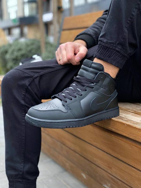 Nike air jordan ️ мужские кроссовки найк аир джордан 🔺 чёрные с мехом ...