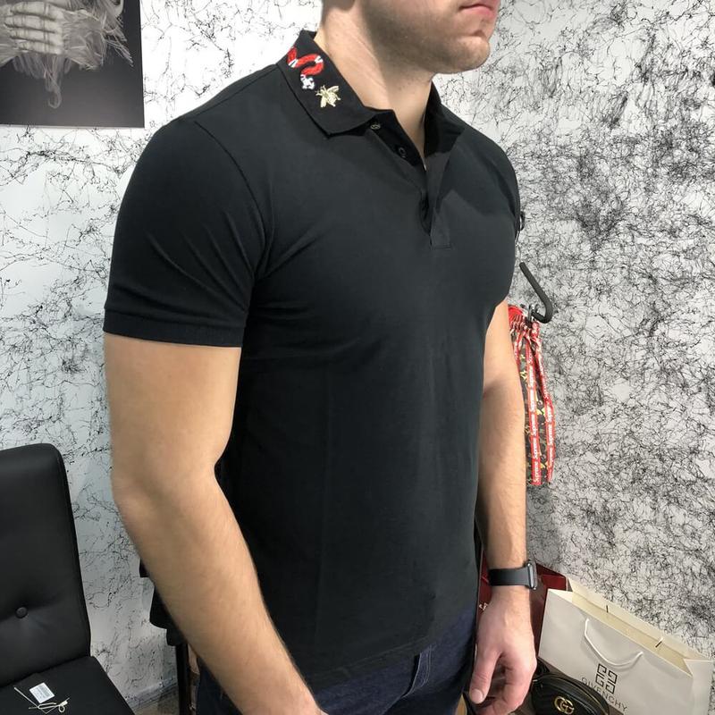 cotton polo with kingsnake embroidery