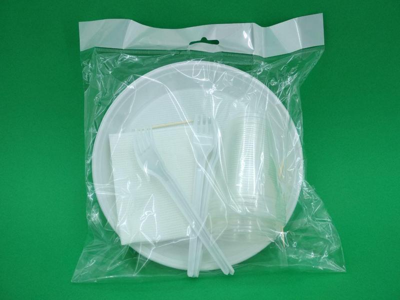 комплект 3 (вилка, нож, салфетка) 18см, черный (дпн). набор одноразовых тарелок. набор для пикника на 6 персон. набор одноразовой посуды на 1 персону. набор "пикник" ( 6 стак 0,2л.