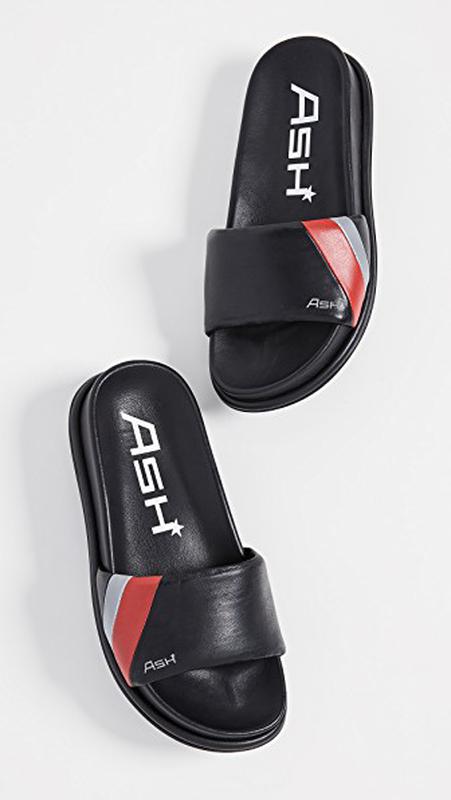 Ash team slide sandals in black/red шкіряні шльопанці оригінал 24см 37. ...