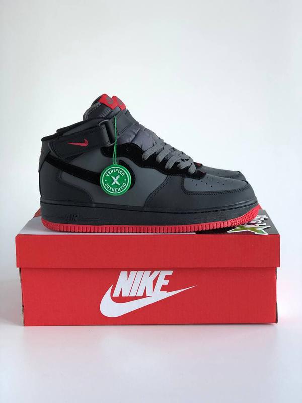 nike air force black grey red