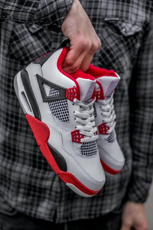 nike air jordan retro 4 white red 1890