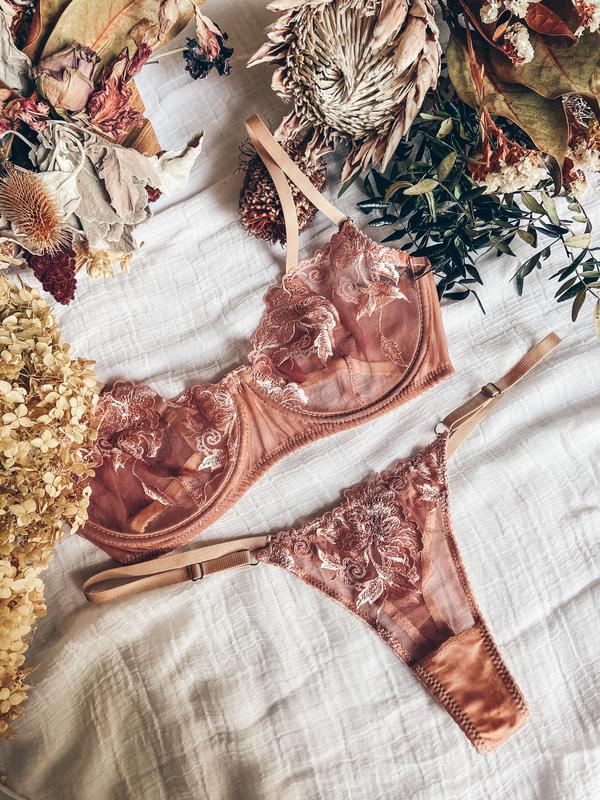 Бежевый комплект нижнего белья для невесты, свадебное нижнее белье ...